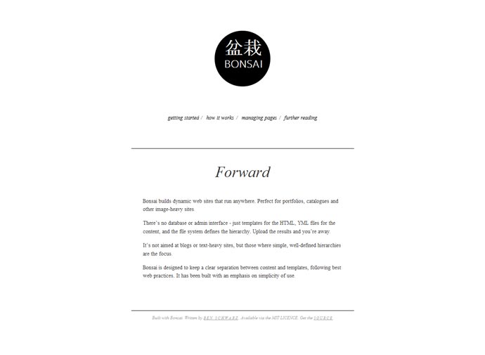 Bonsai, Forward