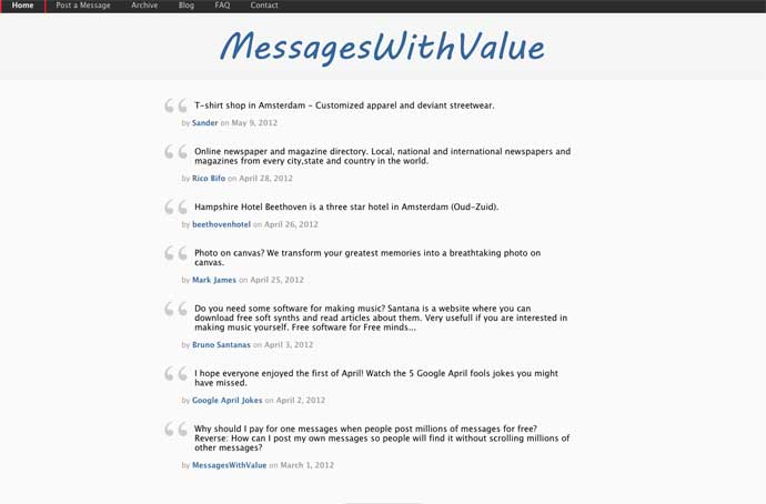Messages with value